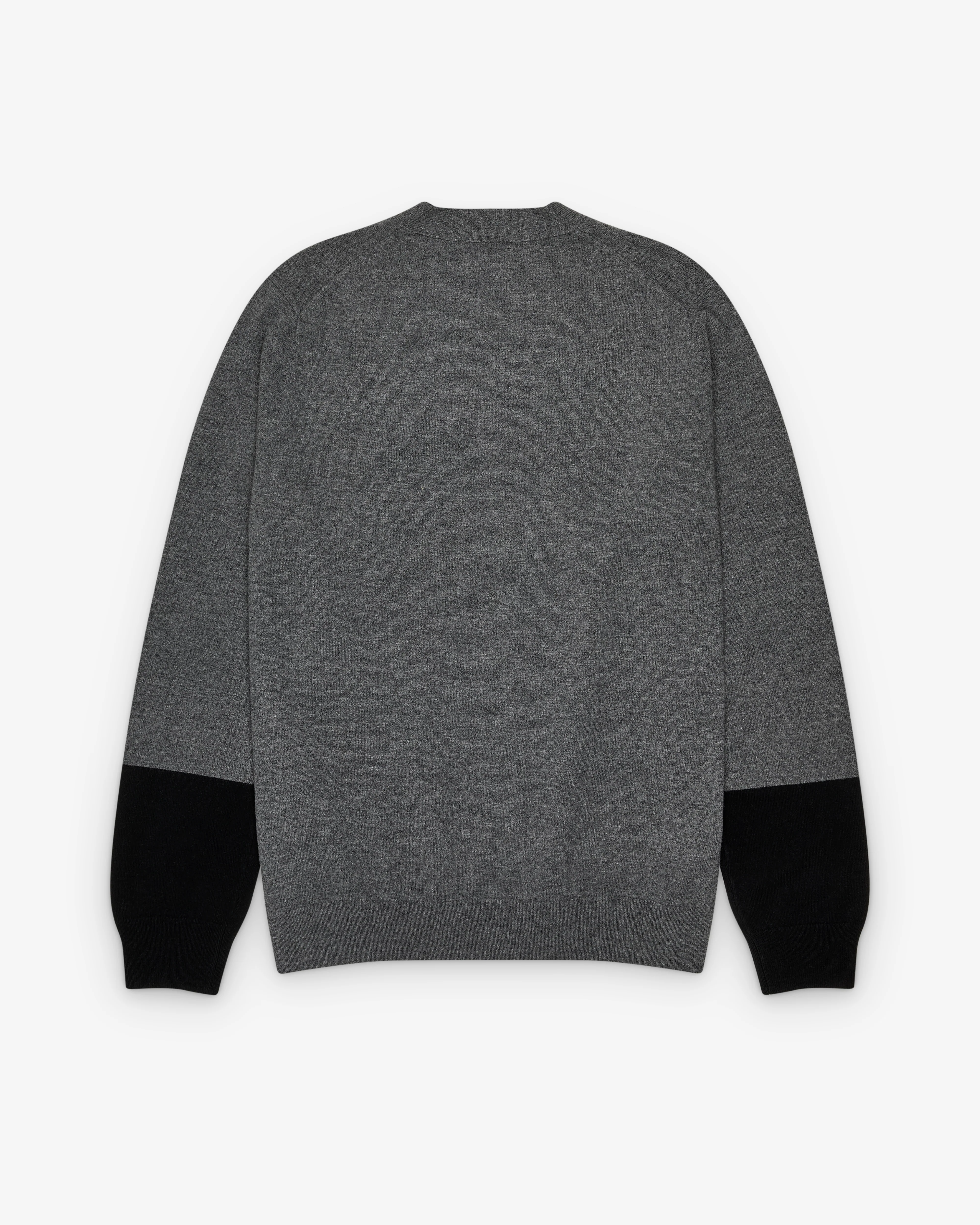 CDG Shirt Forever - Men's V-Neck Contrast Cardigan - (Grey/Black)