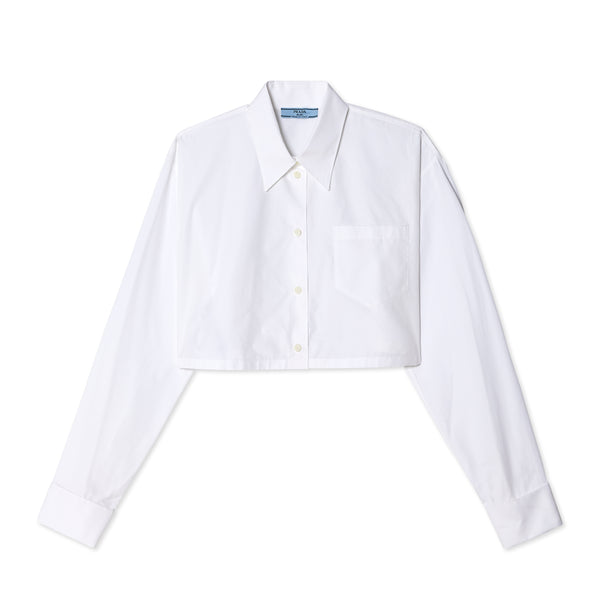 Prada - Women
s Poplin Cropped Shirt - (White)