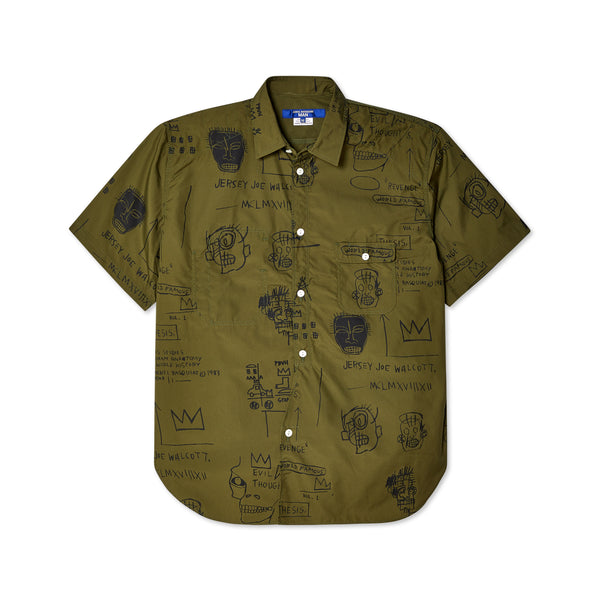 Junya Watanabe MAN - Jean-Michel Basquiat Short Sleeve Shirt - (Khaki/Black)