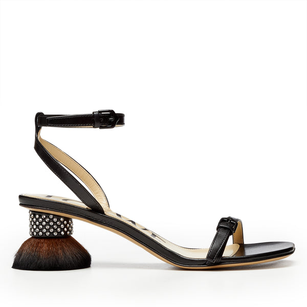 Loewe - Women
s Petal Brush Heel Sandal - (Black)