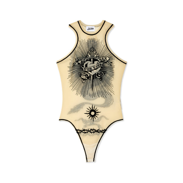 Jean Paul Gaultier - Women
s Tattoo Bodysuit - (Nude)