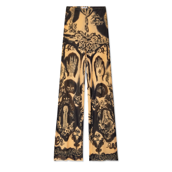 Jean Paul Gaultier - Women’s Flare Tattoo print Trousers - (Nude/Navy)