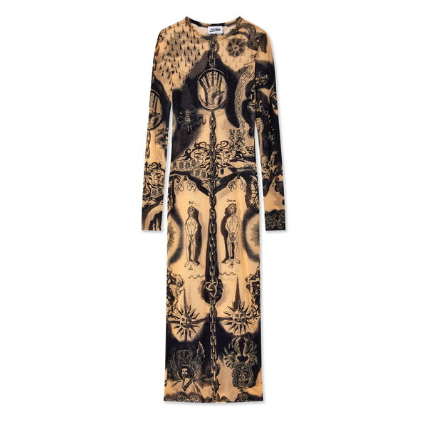 Jean Paul Gaultier - Women
s Tattoo Print Dress - (Nude/Navy)