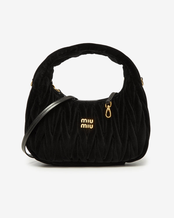 Miu Miu - Women
s Wander Matelassé Nappa Leather Hobo Bag - (Black)