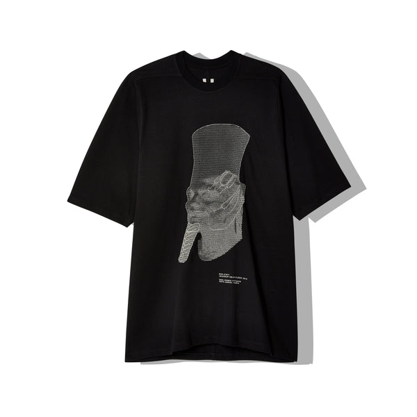 Rick Owens - Men
s Ron Jumbo Embroidered Knit T-Shirt - (Black)