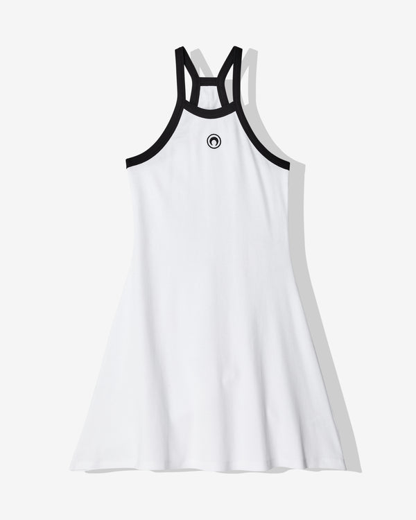 Marine Serre - Women
s Organic Cotton Rib Flared Dress - (White)