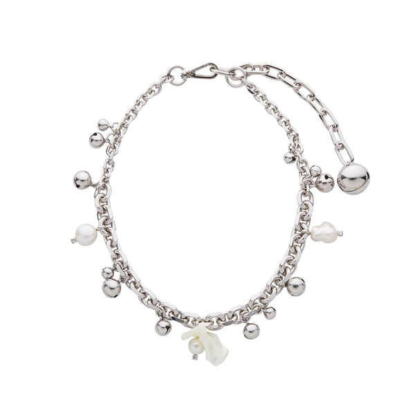 Simone Rocha - Women
s Bell Charm and Pearl Necklace - (Pearl/Crystal)