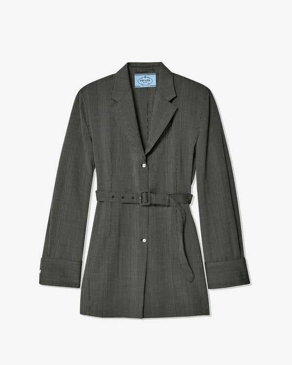 Prada - Women
s Single-Breasted Pinstripe Wool Jacket - (Grey)