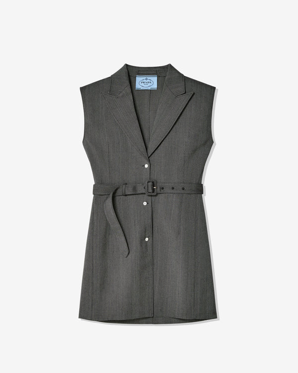 Prada - Women
s Single-Breasted Pinstripe Vest - (Grey)