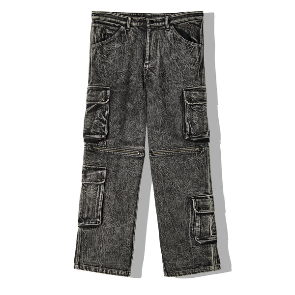 Westfall - Men
s Acid Wash Double Cargo Pants - (Black)