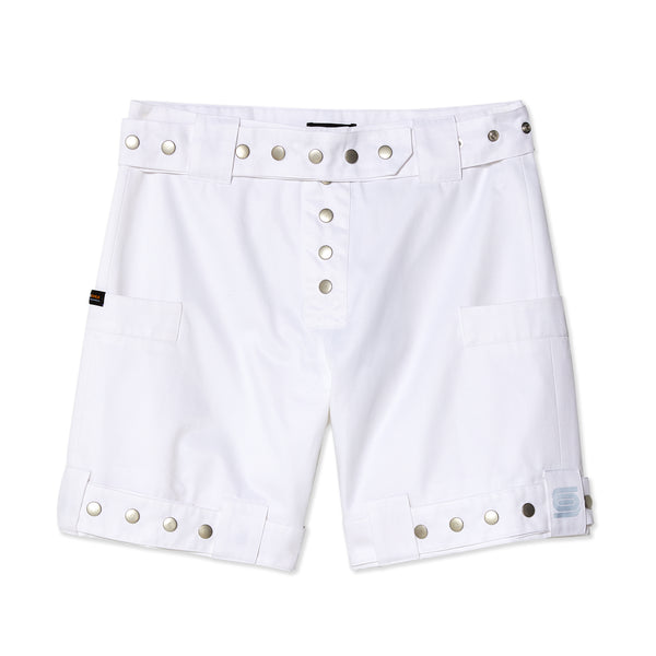 Olly Shinder - Men
s Press Stud Shorts - (White)