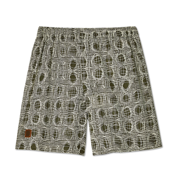 Olly Shinder - Men
s Warp Print Sport Shorts - (Green Print)