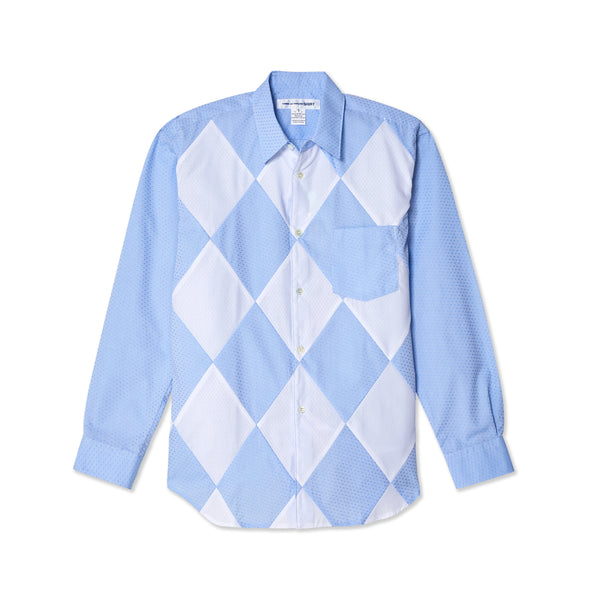 CDG Shirt - Men
s Cotton Poplin Shirt - (Blue/White)