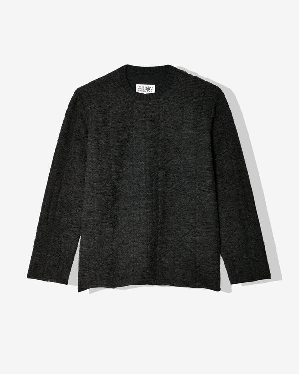 MM6 Maison Margiela - Men
s Distressed Crewneck Sweater - (Dark Grey)