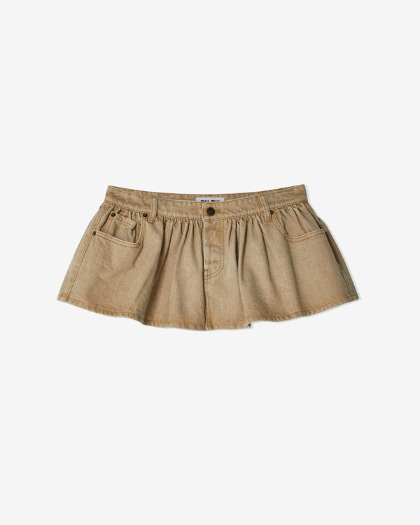 Miu Miu - Women
s Denim Mini Skirt - (Beige)