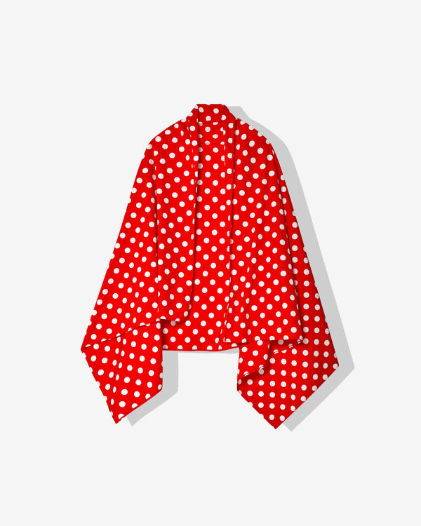 CDG - Polka Dot Airline Print Stole - (Red)