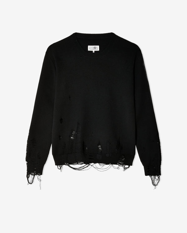 MM6 Maison Margiela - Men
s Distressed Crewneck - (Black)