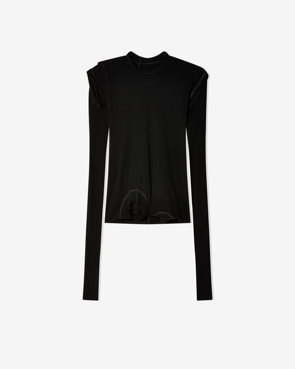 Rick Owens - Women
s Cropped Banana Long Sleeve Knit T-Shirt  - (Black)