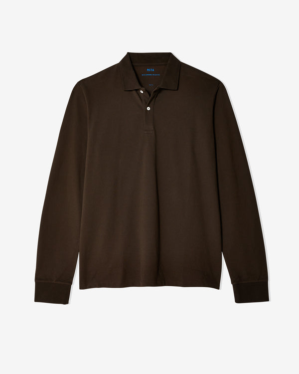 Meta Campania - Men
s Frank Long Sleeve Polo - (Dark Chocolate)