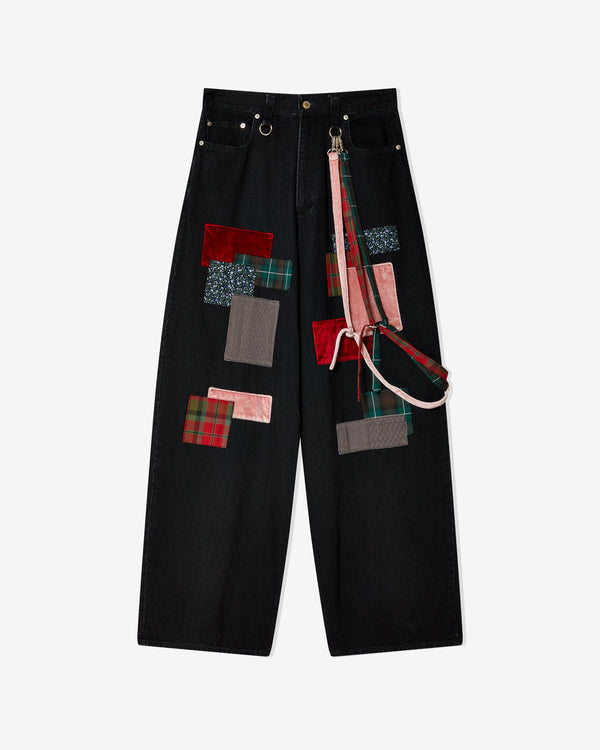 Kidill - Men
s Patchwork Denim Pants - (Black Denim)