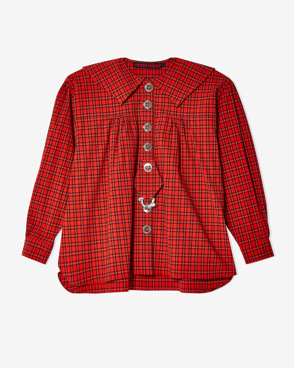 Chopova Lowena - Women
s Whist Tartan Shirt - (Red Tartan)