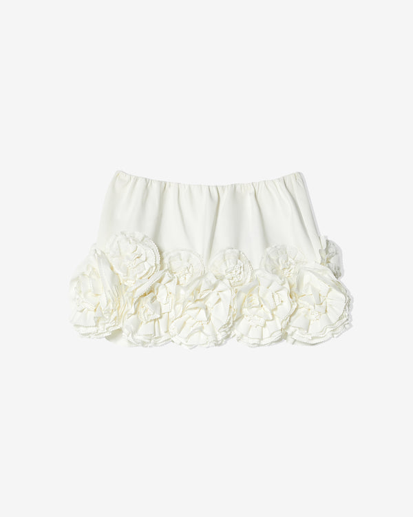 ShuShu/Tong - Women
s Floral Embellished Fluffy Skirt - (White)