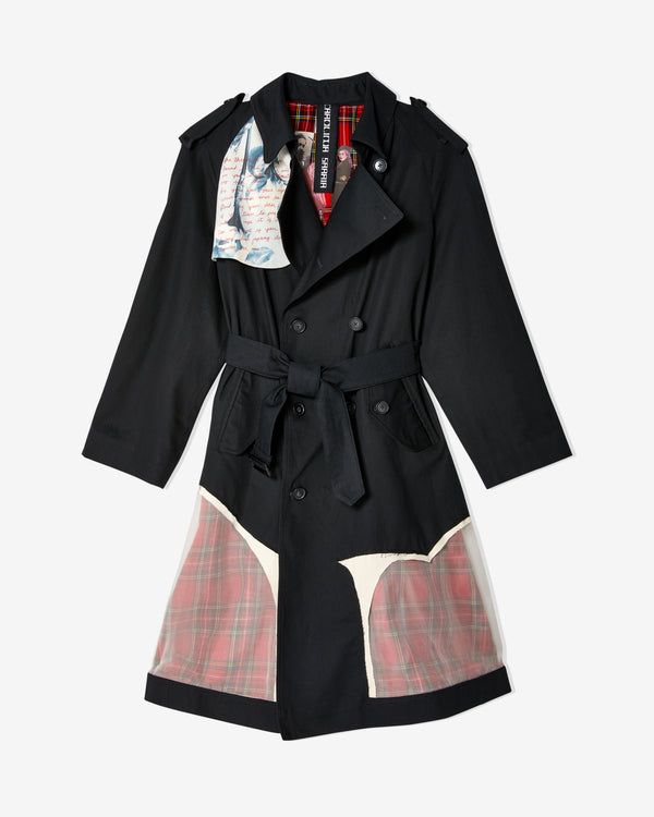 Carolina Sarria - Women
s Plaid Trench Coat - (Black/Red)