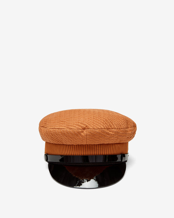 Prada - Men
s Knit And Patent Leather Cap - (Rust/Black)