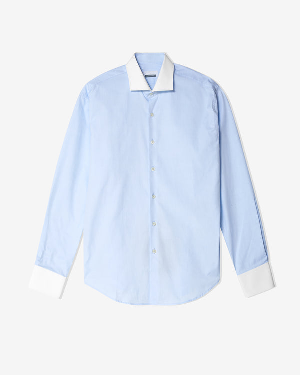 Prada - Men
s Contrast Trim Shirt - (Blue/White)