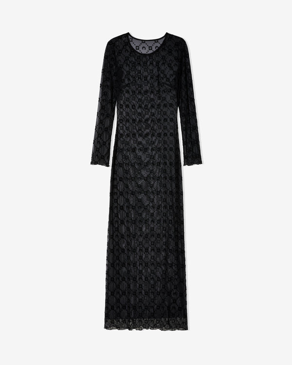 Marine Serre - Women
s Moonogram Mesh Flock Long Dress - (Black)