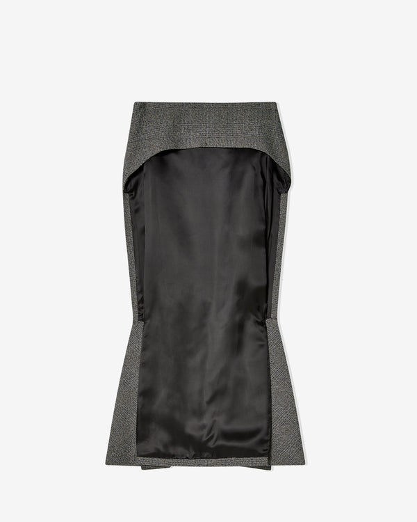 Prada - Women
s Deconstructed Prince of Wales Checked Mouliné Wool Midi-Skirt - (Slate Gray)