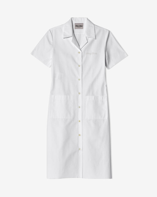 Miu Miu - Women
s Poplin and Jersey Dress - (White)