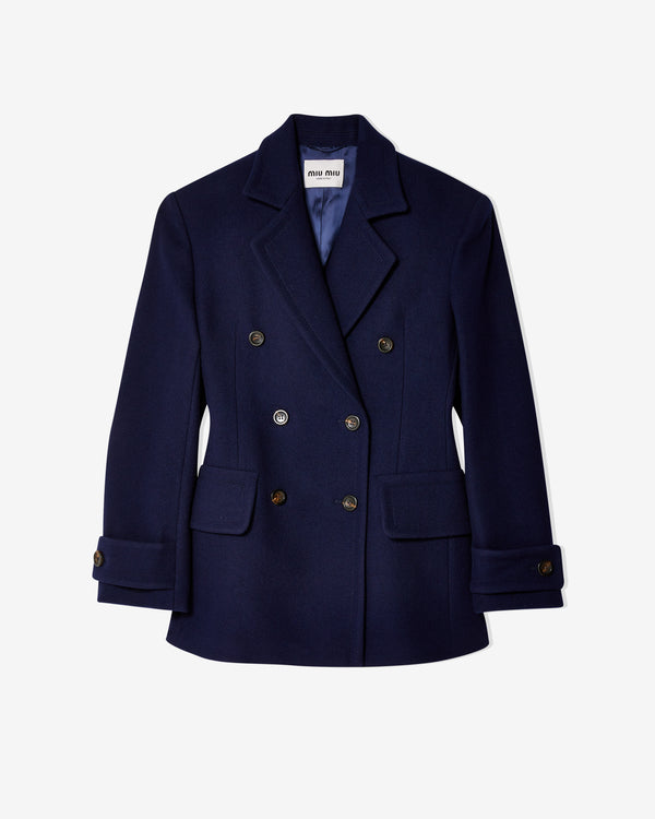 Miu Miu - Men
s Double-Breasted Coat - (Baltic Blue)