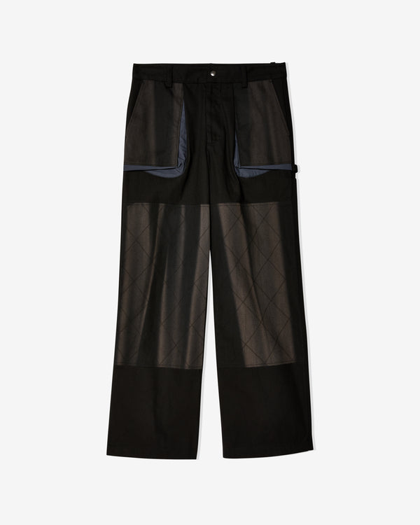 JiyongKim - Men
s Sun-Bleached Double Knee Trousers - (Black)