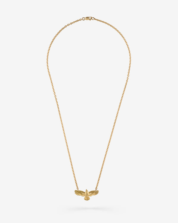 NVW - Women
s Large Gold Raven Necklace - (Yellow Gold)