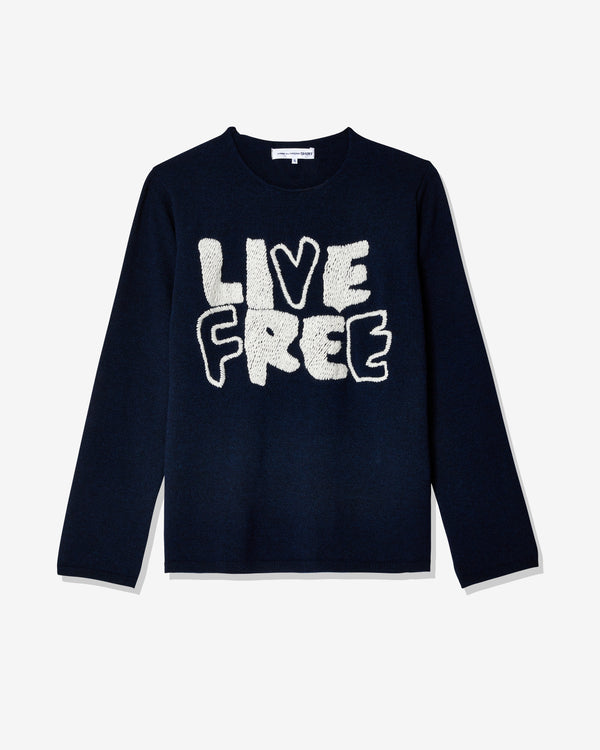 CDG Shirt - Men
s Live Free Sweater - (Navy)