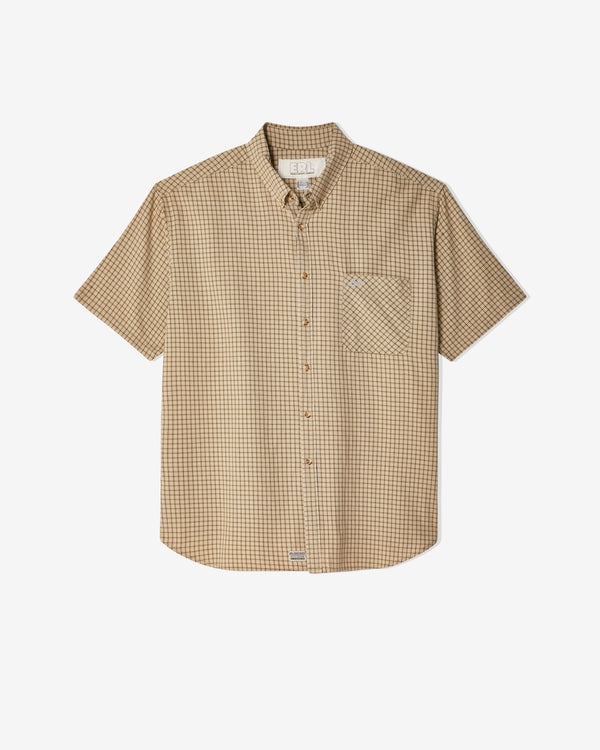 ERL - Men
s Plaid Short Sleeved Shirt - (Beige Plaid)