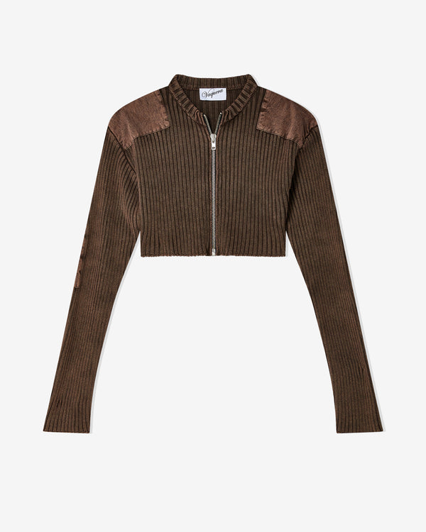 Vaquera - Women
s Zipper Cardigan - (Brown)