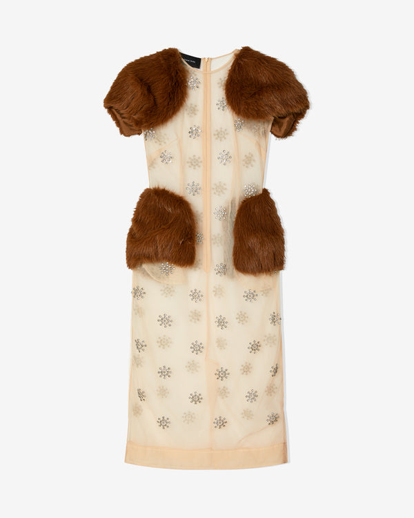 Simone Rocha - Women
s Sleeveless Sheer Straight Cut Dress - (Nude/Diamond)