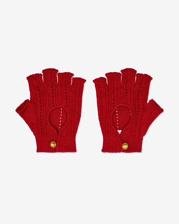 Valentino - Men
s Fingerless Knitted Gloves - (Red)