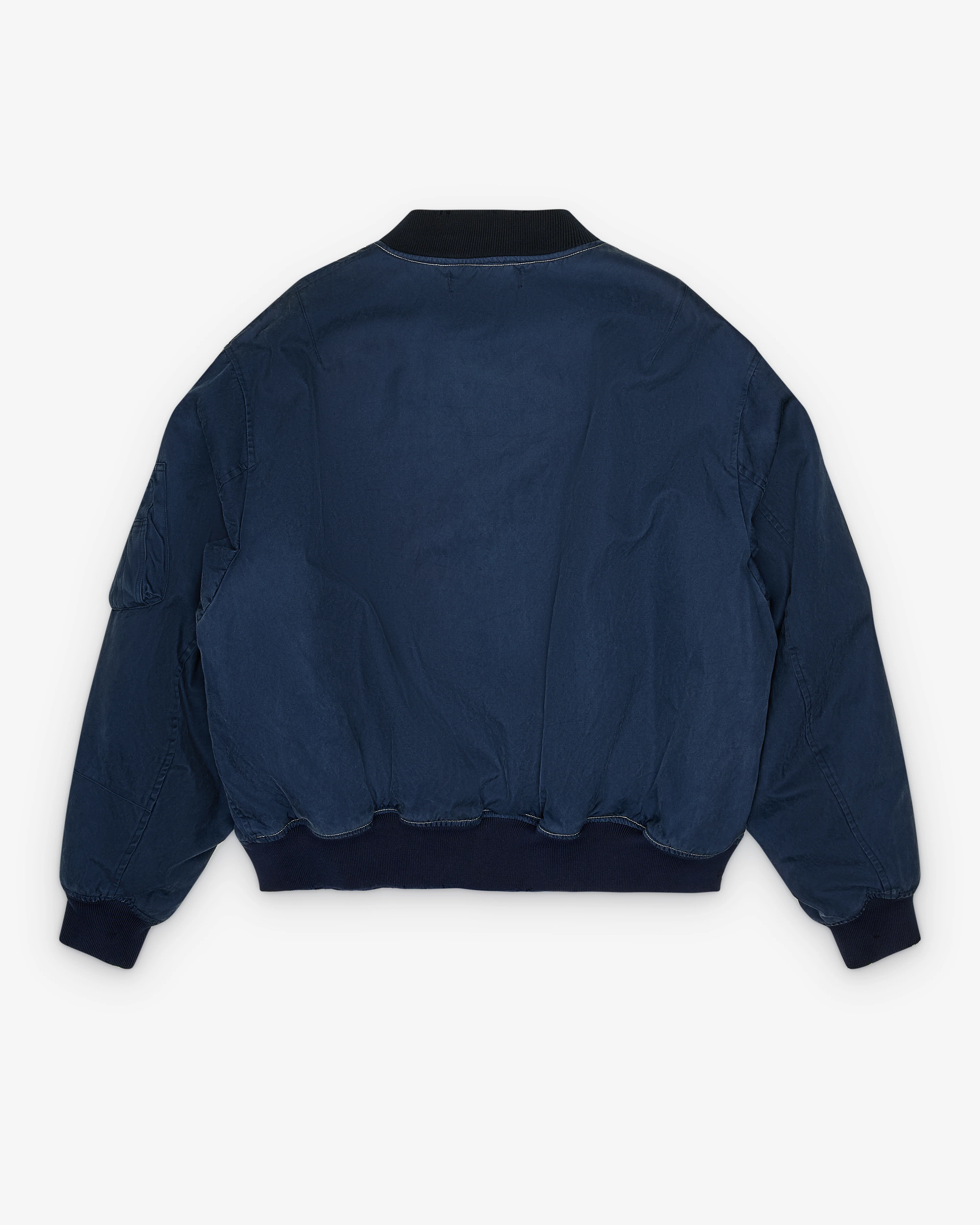 A.Presse - Men's Vintage Silk Flight Jacket - (Navy)