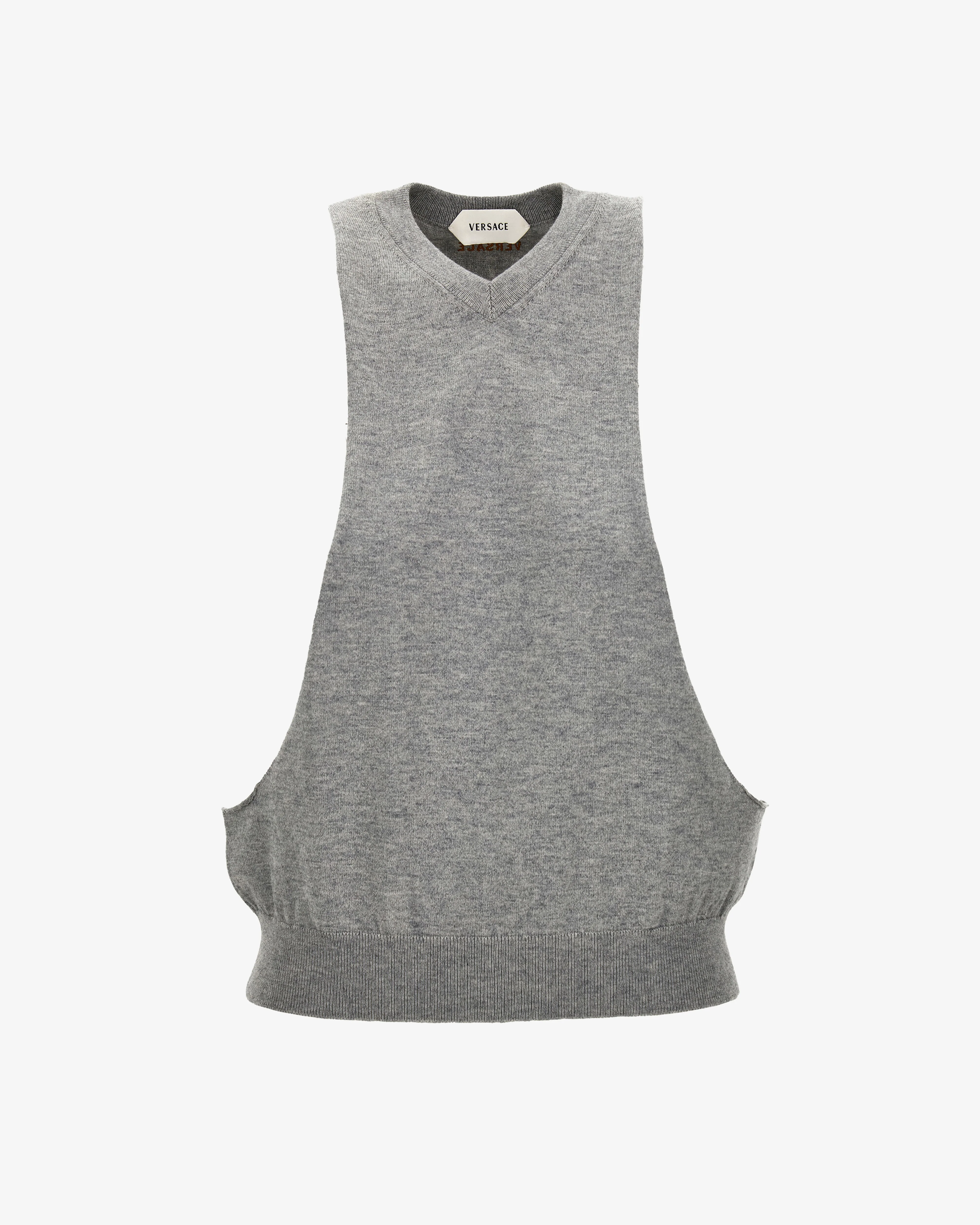 Versace - Women's Cotton-Cashmere Knit Tank Top - (Medium Grey)