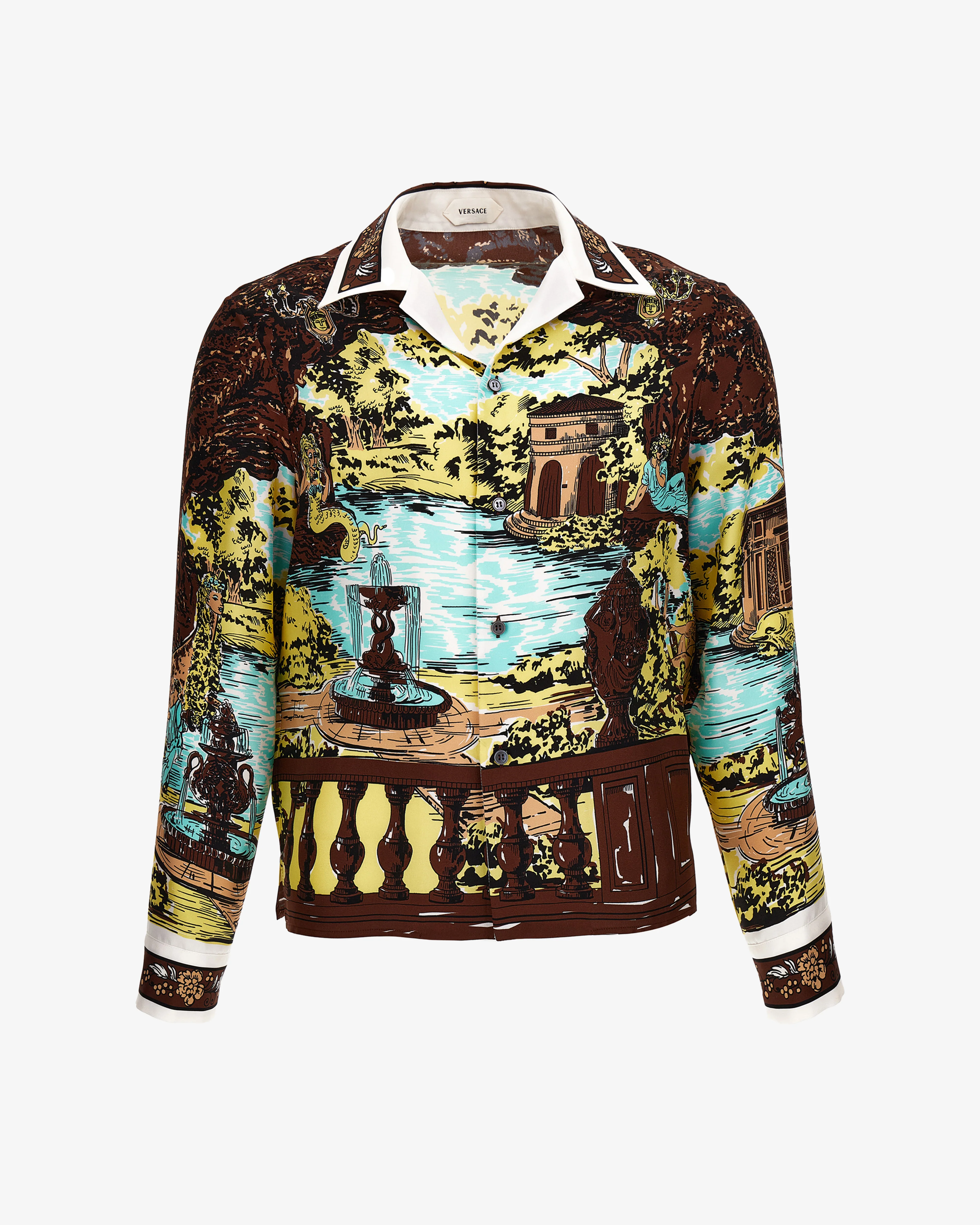 Versace - Men's Printed Silk Twill Slim Shirt - (Multi)