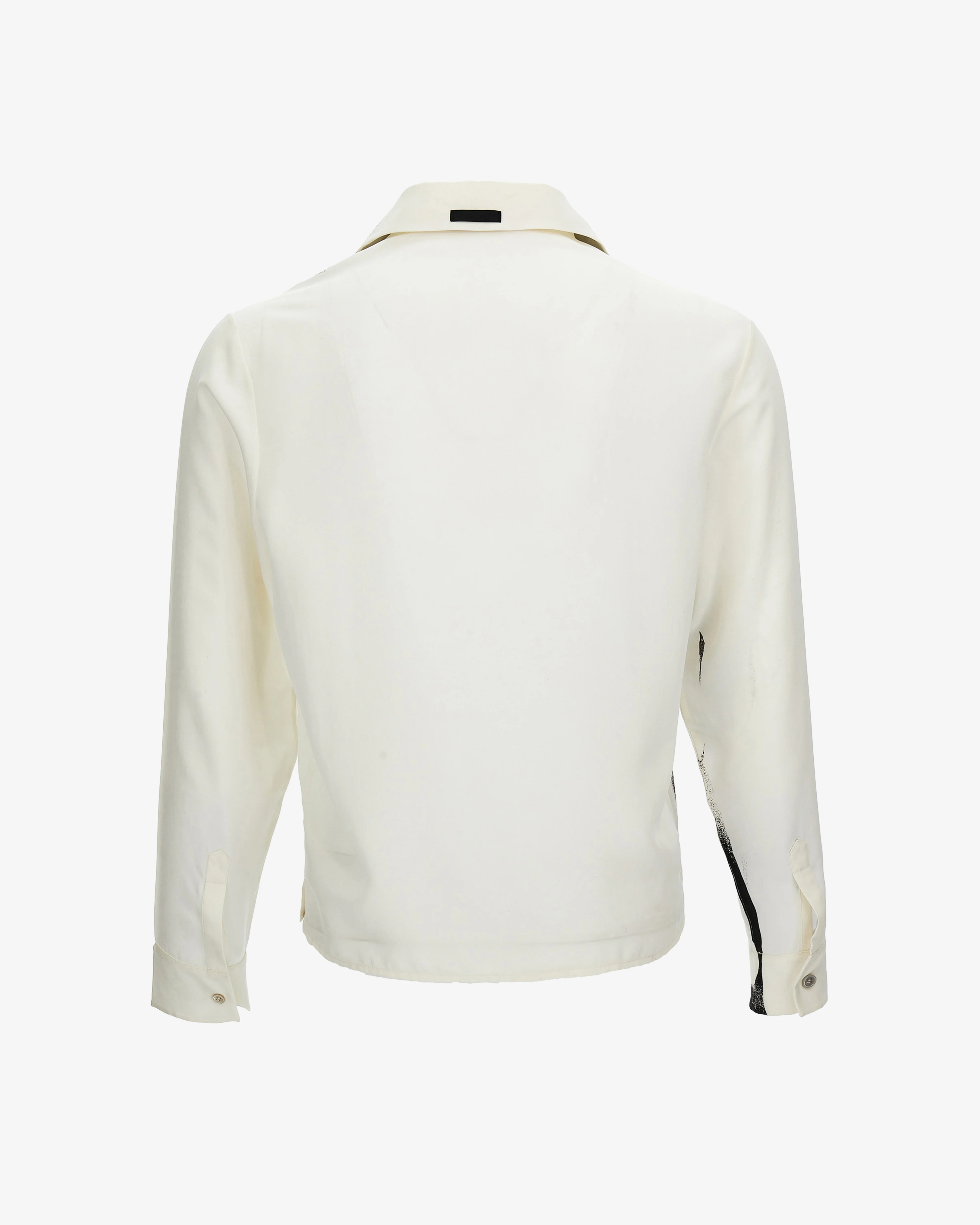 Versace - Men's Printed Silk Twill Slim Shirt - (White/Black)