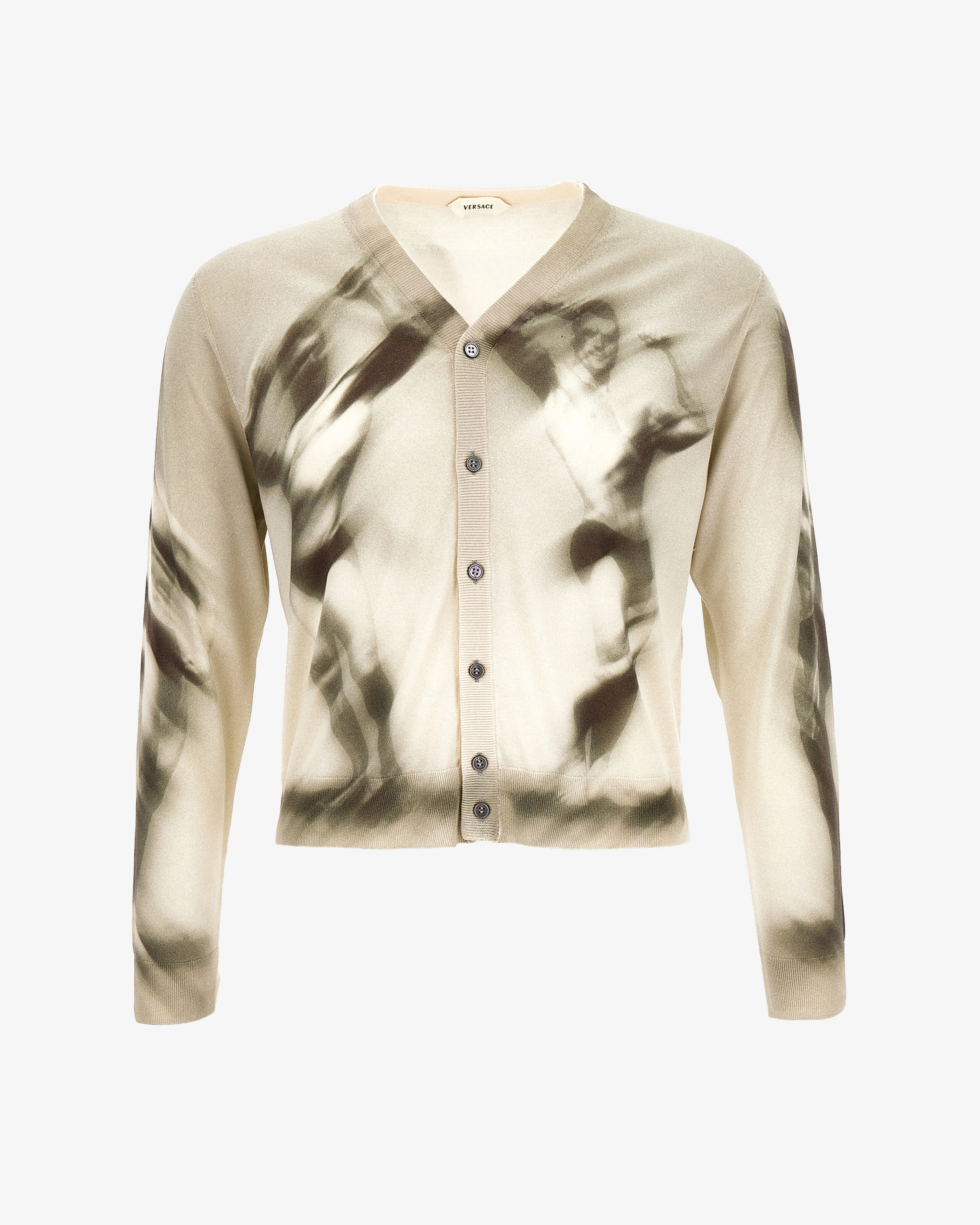 Versace - Men's Printed Silk Knit Cardigan - (Grey)