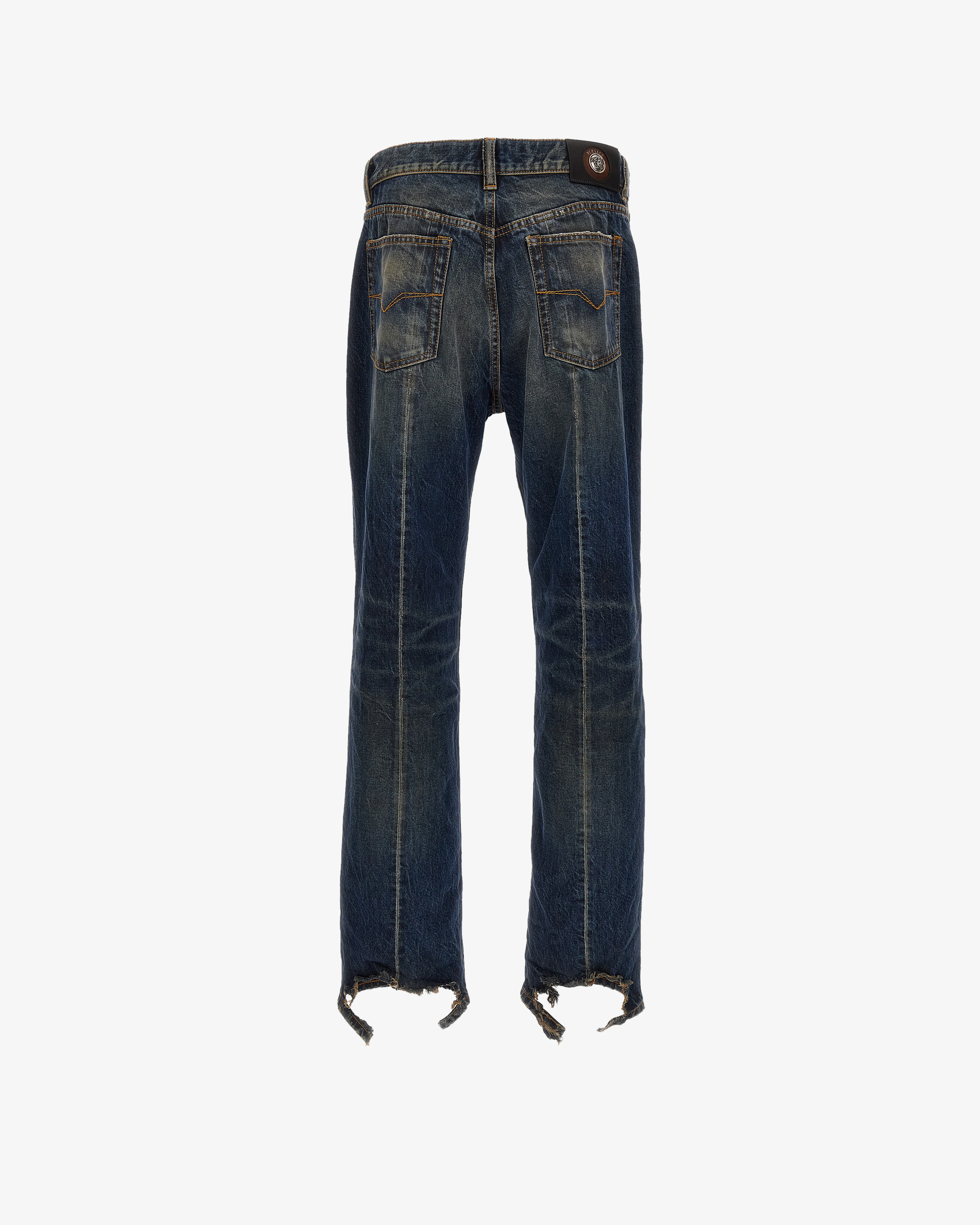 Versace - Men's Distressed Straight Jeans - (Dirty Blue)