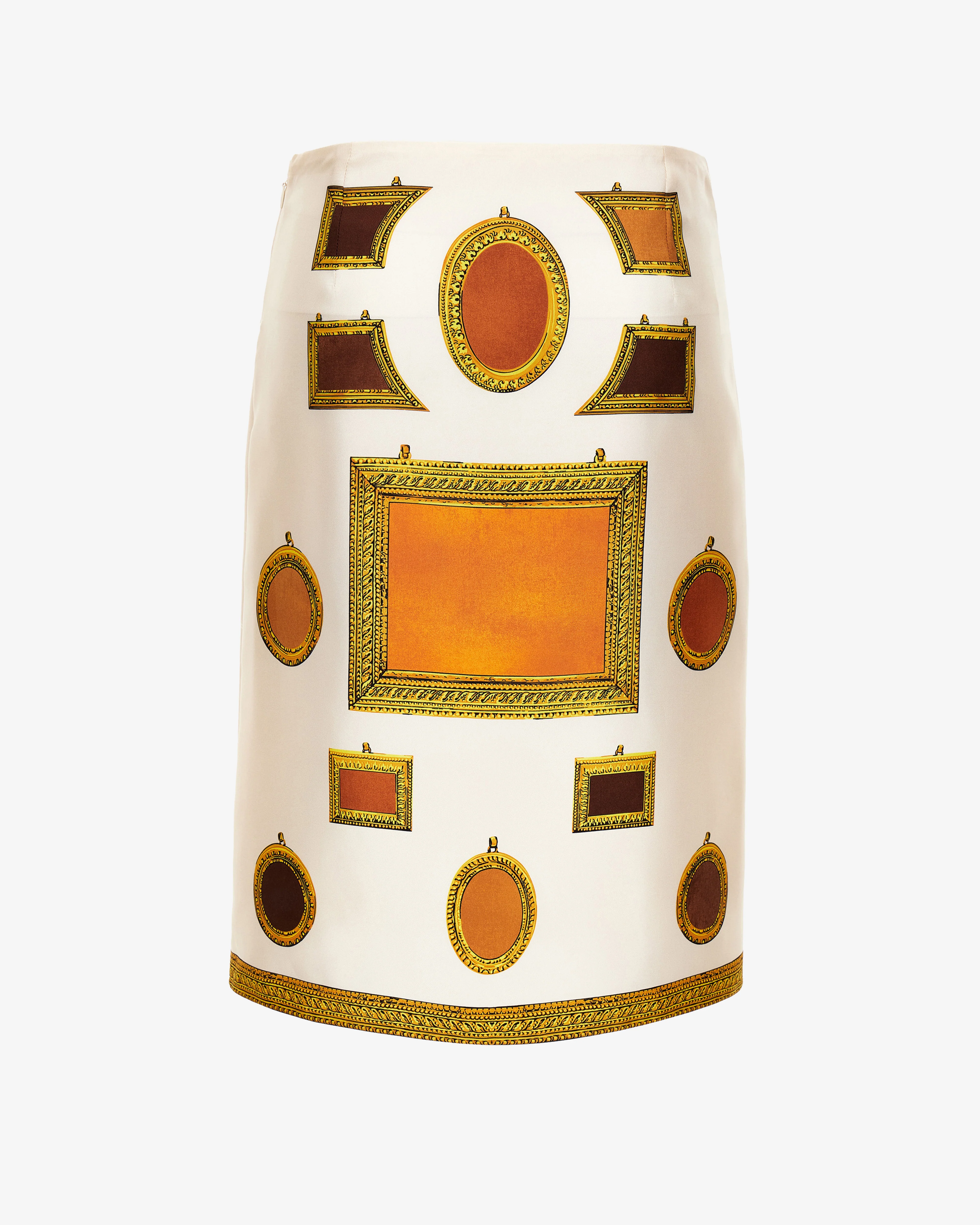 Versace - Women's Printed Silk Twill Pencil Skirt - (Ivory)