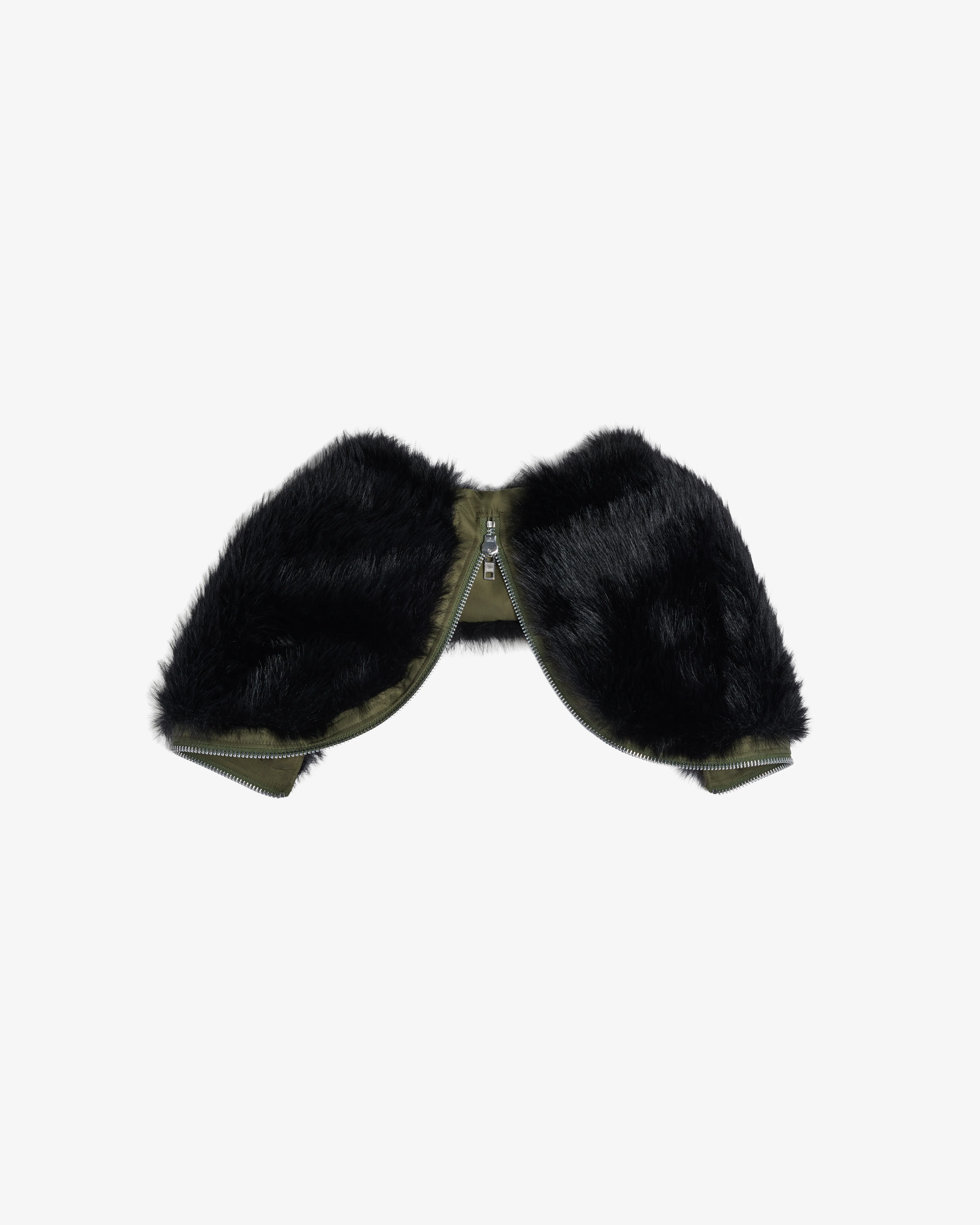 Simone Rocha - Women's Split Faux Fur Zip Hood - (Khaki/Black)