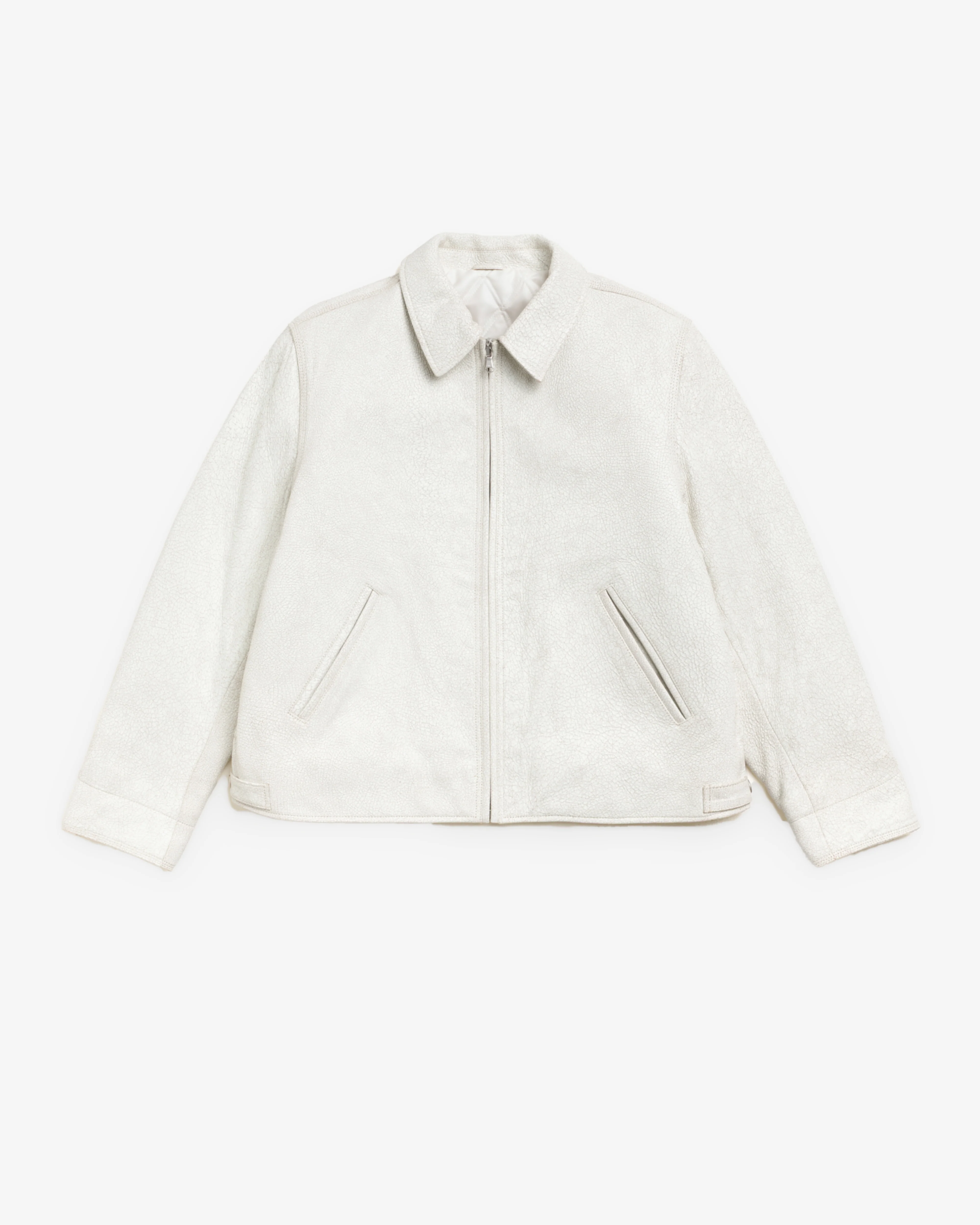 Stüssy - Men's Garage Jacket Cracked Leather -  (White)