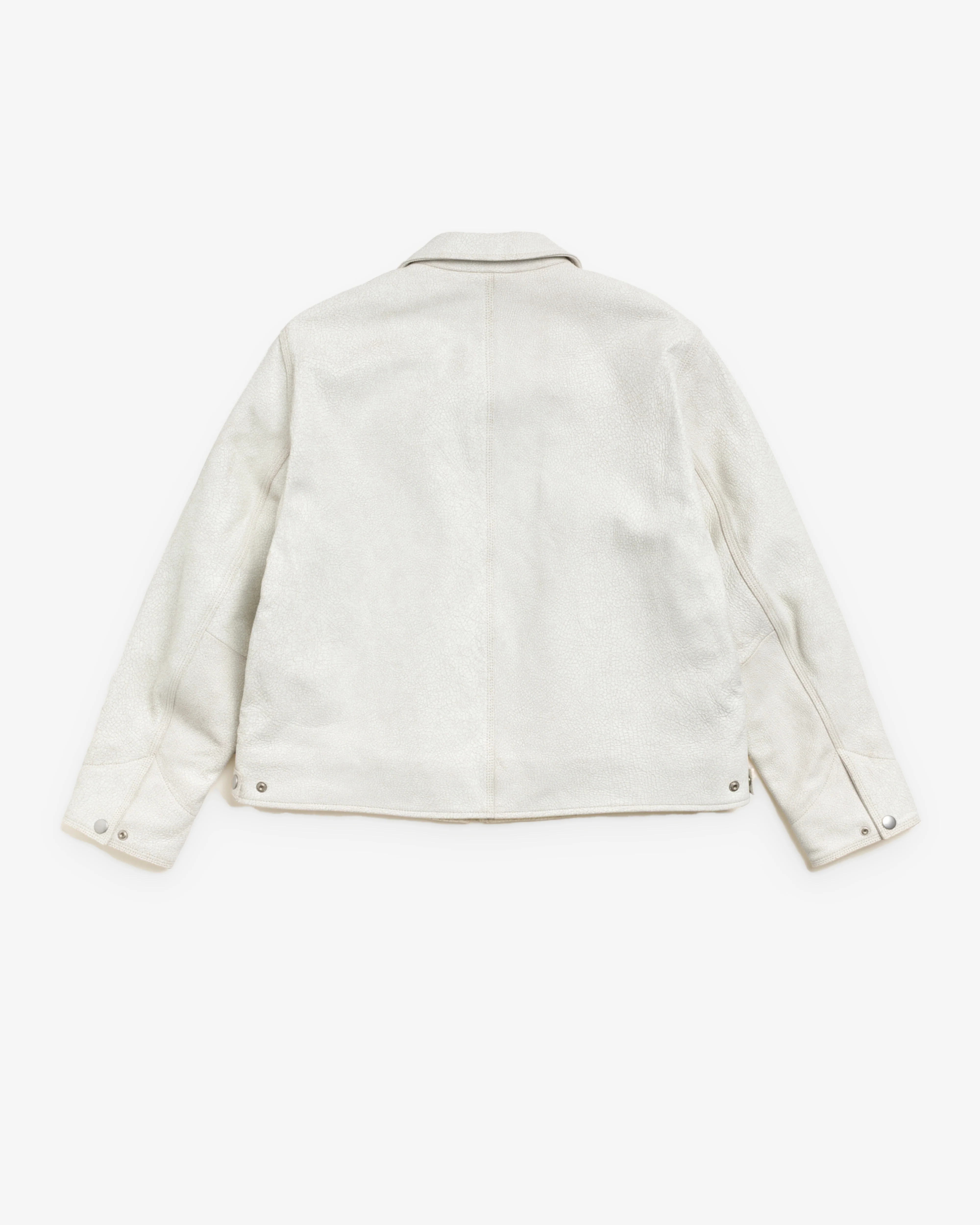 Stüssy - Men's Garage Jacket Cracked Leather -  (White)